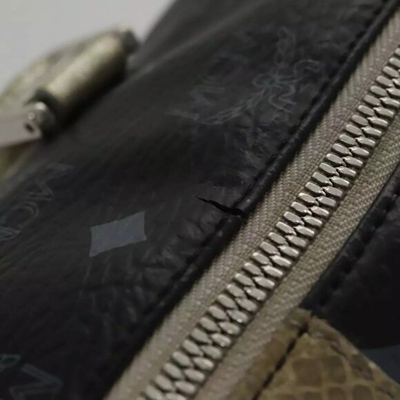 MCM Vicetos Logogram Hand Bag PVC Black Auth - Picture 9 of 16